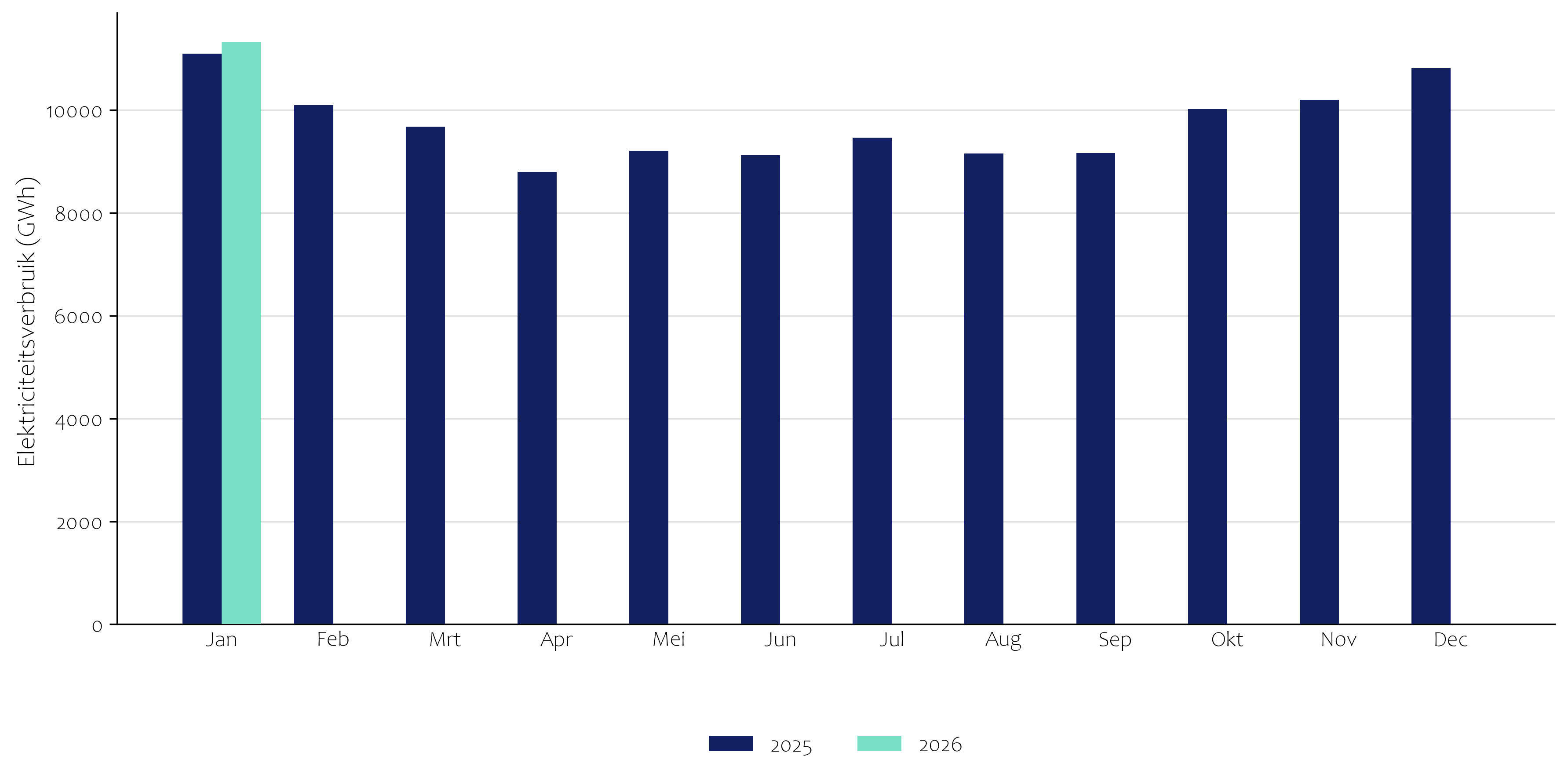 Elektriciteitsverbruik januari 2026